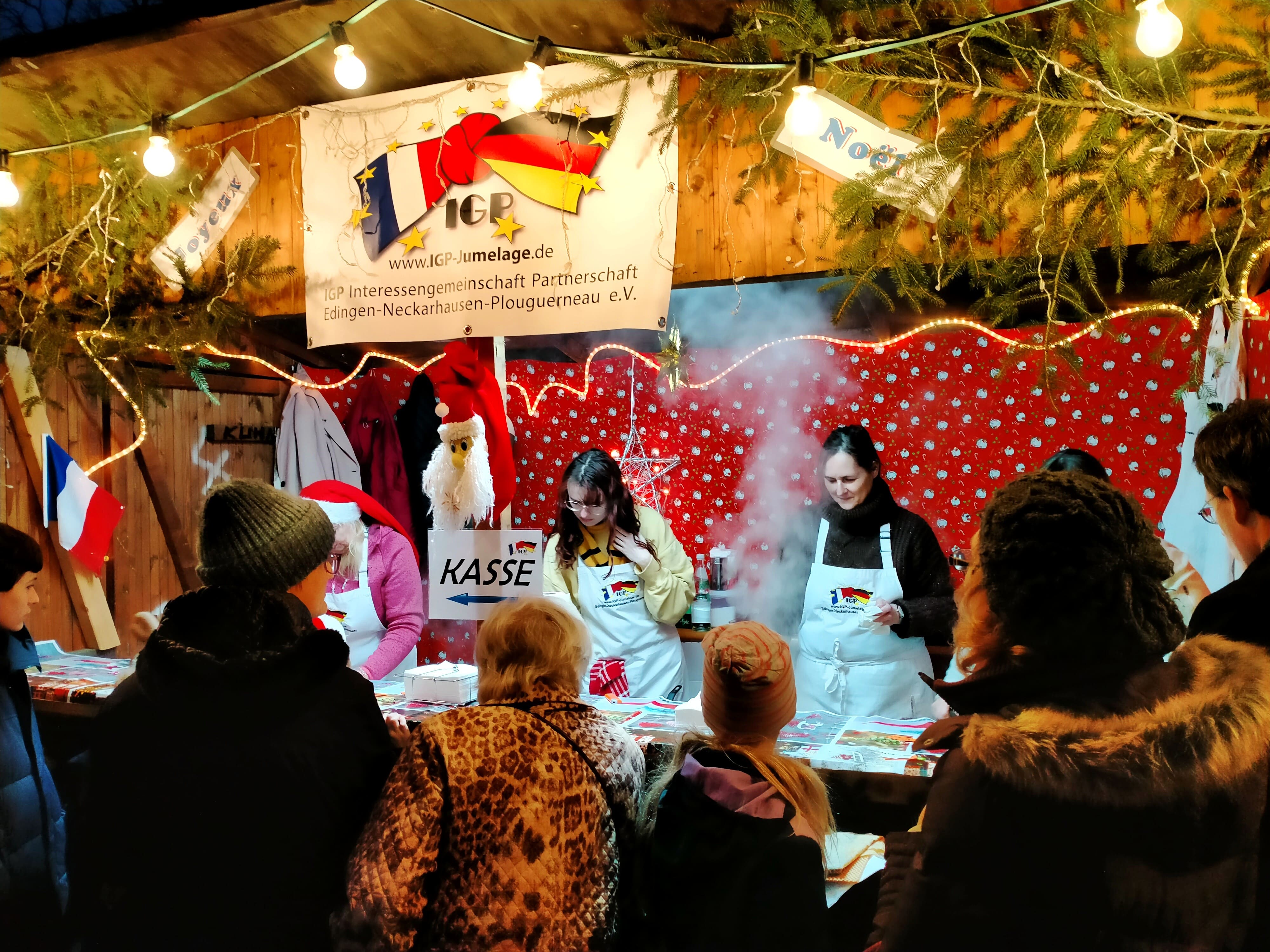 Crêperie bretonne sur le marché de Noël de Neckarhausen