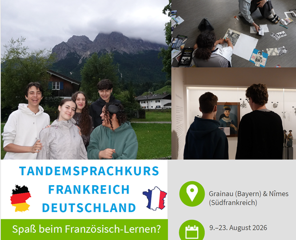 9. bis 23. August 2026 Tandemsprachkurs