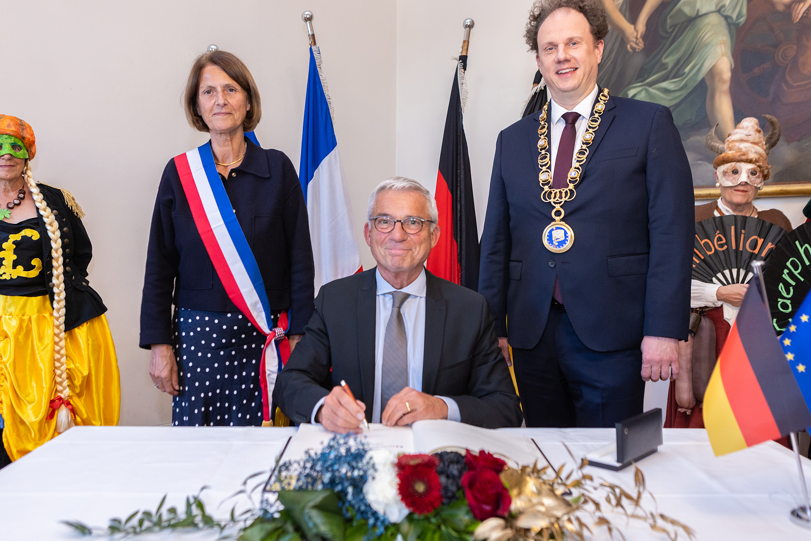 Bürgermeisterin Marie-Noëlle Biguinet, Minister Thomas Strobl, Oberbürgermeister Dr. Matthias Knecht